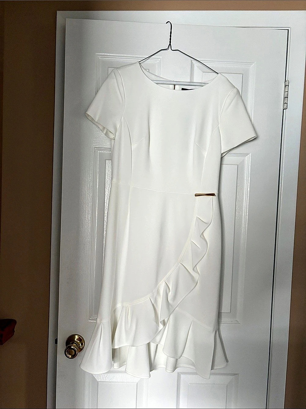 White Ruffle Mini Dress Like New